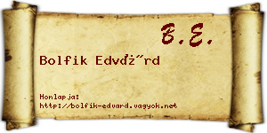 Bolfik Edvárd névjegykártya
